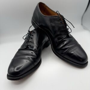 Mens ALLEN EDMONDS Hampstead 11.5 EEE Cap Toe Black Dress Shoes Lace Up